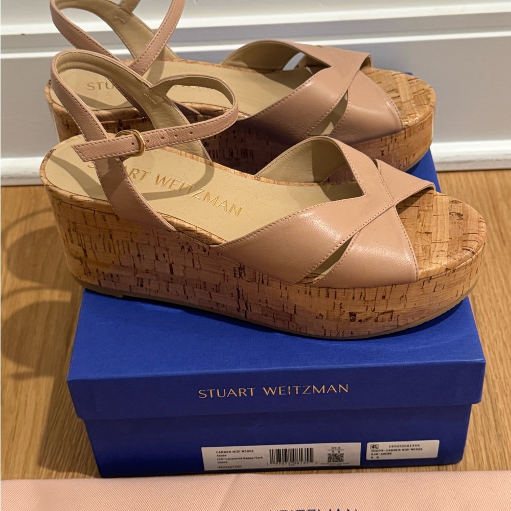 Stuart Weitzman Nude Platform Sandals Brand New - Picture 2 of 3